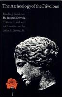 Front cover of Archéologie du frivole by Jacques Derrida