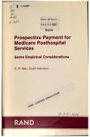 Front cover of Prospective payment for medicare posthospital services by Neu, C. R.
