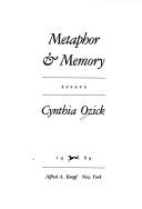 Cover of Metaphor & memory by Cynthia Ozick