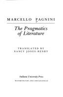 Cover of The pragmatics of literature by Marcello Pagnini