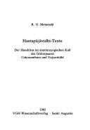Front cover of Hastapūjāvidhi-Texte by R. O. Meisezahl