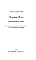 Cover of Thomas Morus by Albrecht Haushofer
