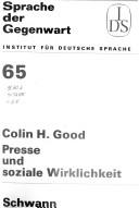 Front cover of Presse und soziale Wirklichkeit by Colin H. Good