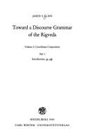 Front cover of Toward a discourse grammar of the Rigveda by Jared S. Klein