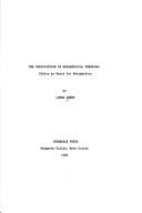 Cover of The verification of metaphysical theories by Lorna Green