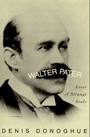 Cover of Walter Pater by Denis Donoghue