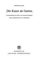 Cover of Die Kunst als Garten by Friedmar Apel