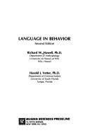 Cover of Language in behavior by Richard W. Howell
