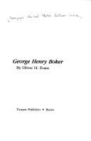 Cover of George Henry Boker by Oliver H. Evans