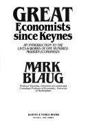 Front cover of Great economists since Keynes by Mark Blaug