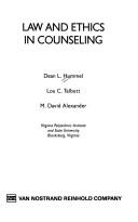 Front cover of Law and ethics in counseling by Dean L. Hummel