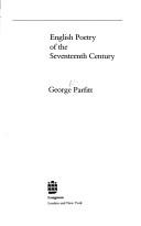 Cover of English poetry of the seventeenth century by George A. E. Parfitt