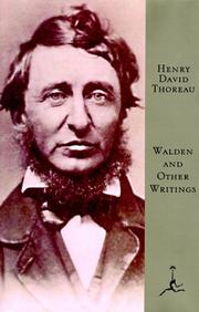 Front cover of Walden and other writings of Henry David Thoreau by Henry David Thoreau