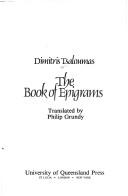 Front cover of The book of epigrams by Dimitris Tsaloumas