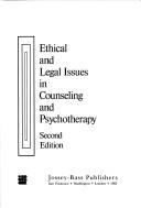 Cover of Ethical and legal issues in counseling and psychotherapy by William H. Van Hoose