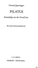 Cover of Pilatus by Gertrud Fussenegger