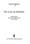 Cover of Der Leser als Entdecker by Friedrich Michael