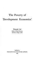 Front cover of The poverty of "development economics" by Deepak Lal