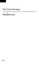 Cover of The critical strategy by Hédi André Bouraoui