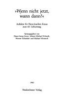 Cover of "Wenn nicht jetzt, wann dann?" by Hans-Joachim Kraus