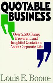 Cover of Quotable business by Louis E. Boone