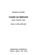 Cover of Goethe im Spätwerk by Wilhelm Flitner