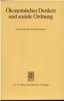 Front cover of Ökonomisches Denken und soziale Ordnung by Erik Boettcher