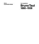 Front cover of Bruno Taut, 1880-1938 by Kurt Junghanns