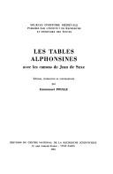 Front cover of Les Tables alphonsines ; avec, Les canons de Jean de Saxe by Emmanuel Poulle