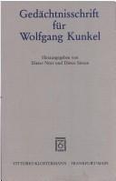 Front cover of Gedächtnisschrift für Wolfgang Kunkel by Wolfgang Kunkel