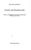 Front cover of Gewalt und Gewaltverzicht by Wolfgang Lienemann