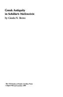 Front cover of Greek antiquity in Schiller's Wallenstein by Gisela N. Berns