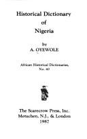 Front cover of Historical dictionary of Nigeria by A. Oyewole