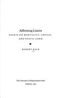 Cover of Affirming limits by Robert Pack