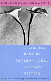 Front cover of The Vintage book of international lesbian fiction by Naomi Holoch