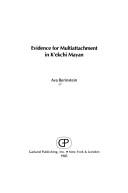 Front cover of Evidence for multiattachment in K'ekchi Mayan by Ava Berinstein
