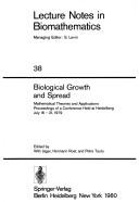 Front cover of Biological growth and spread by W. Jäger