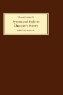 Front cover of Syntax and style in Chaucer's poetry by G. H. Roscow