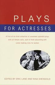 Cover of Plays for actresses by Eric Lane