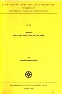 Front cover of Lessing und das französische Theater by Amadou Booker Sadji