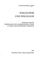 Cover of Philosophie und Philologie by Hanna Gerl-Falkovitz