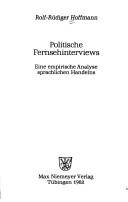 Cover of Politische Fernsehinterviews by Rolf-Rüdiger Hoffmann