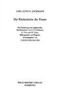 Front cover of Die Rückschritte der Poesie by Carl Gustav Jochmann
