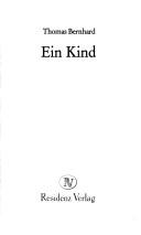 Cover of Ein Kind by Thomas Bernhard
