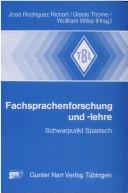 Front cover of Fachsprachenforschung und -lehre by José Rodríguez Richart