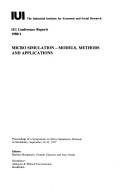 Cover of Micro simulation--models, methods, and applications by Symposium on Micro Simulation Methods (1977 Stockholm, Sweden)