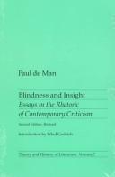 Cover of Blindness and insight by Paul de Man