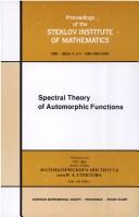 Front cover of Spectral theory of automorphic functions by A. B. Venkov