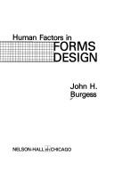 Front cover of Human factors in forms design by John H. Burgess