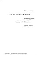 Front cover of On the Historical Novel by Alessandro Manzoni